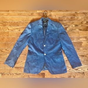 H&M Blazer Sport Coat Jacket Mens 42R  Slim Fit Navy Blue Wool Polyester